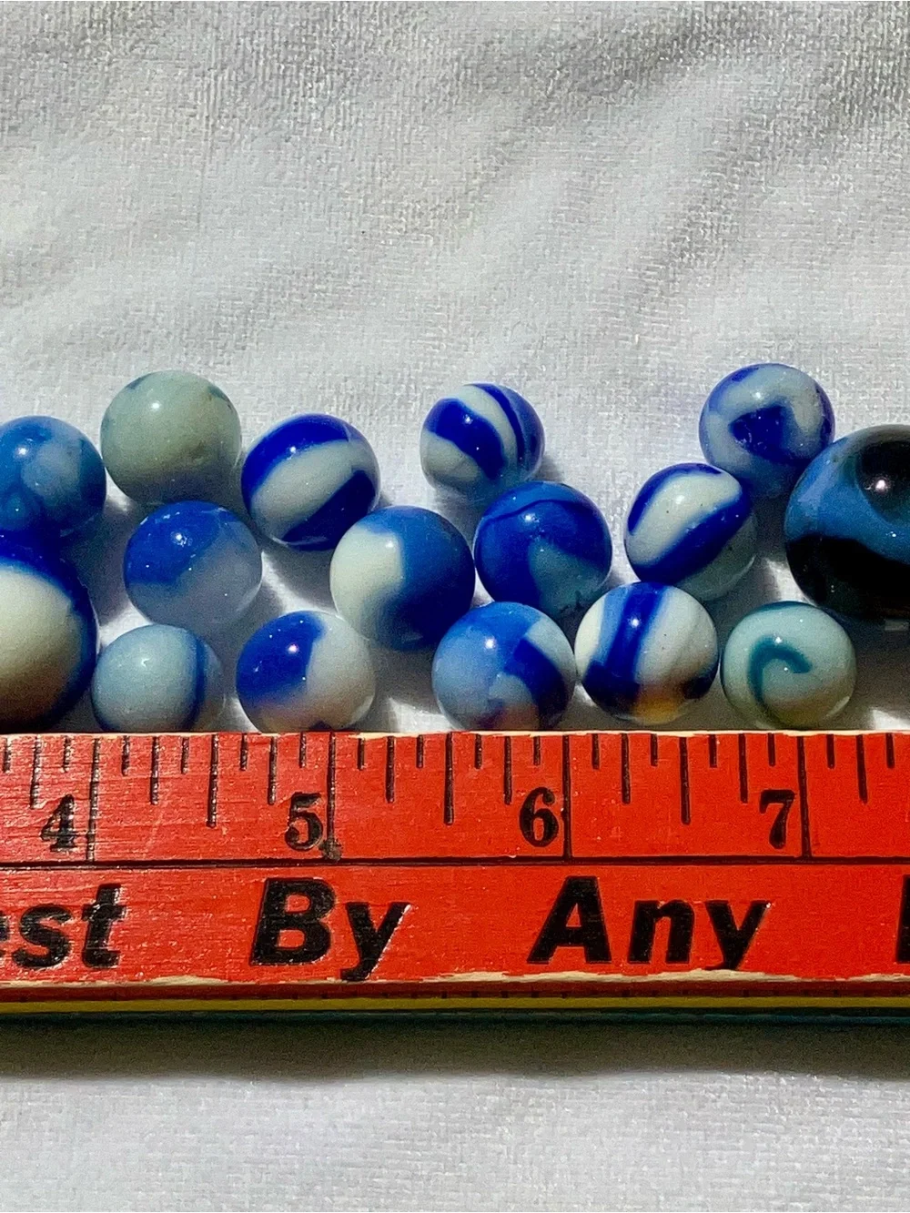 Vintage 30 pc collection Blue and White glass marbles